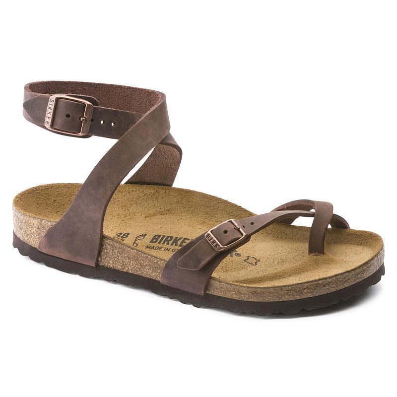 Birkenstock Yara Oiled Læder Sandaler Dame Brune | DK 366AHK